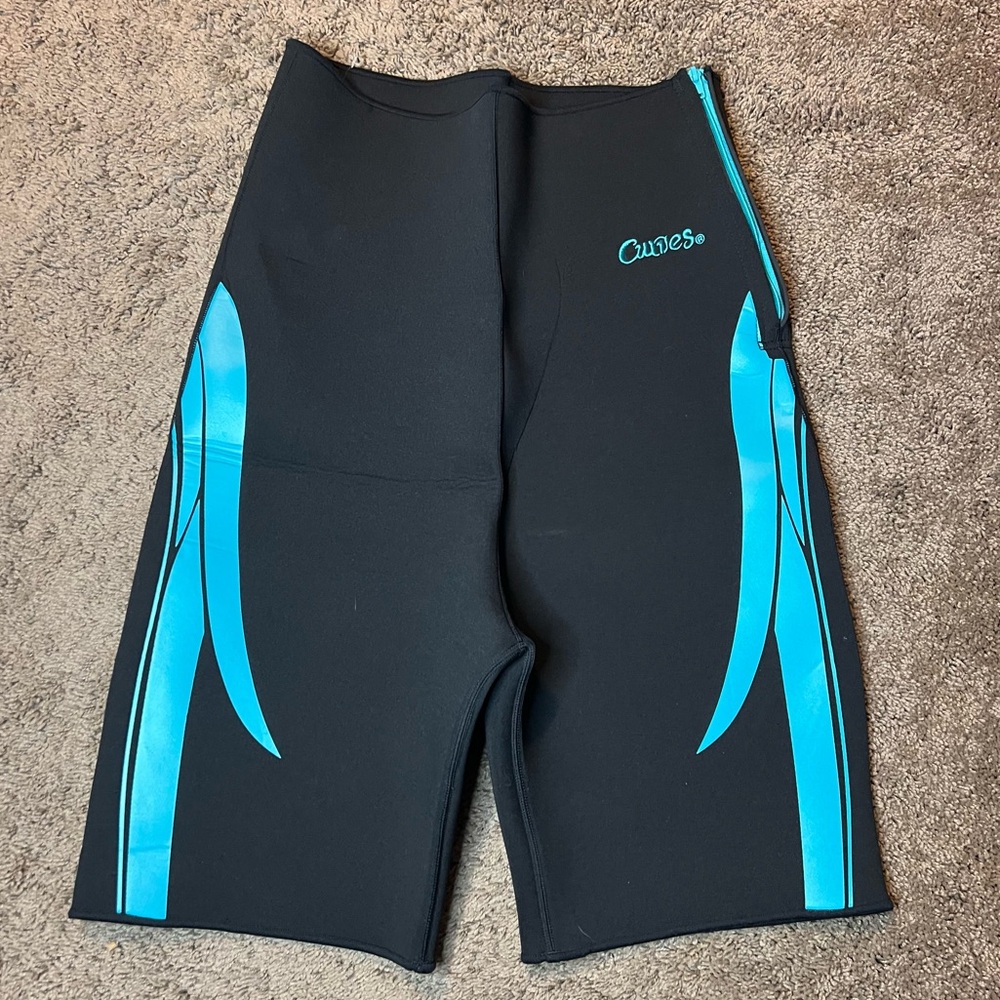 CURVES Trimming Shorts-Bermuda-Exercise or Body Shaper-Black Neoprene-XL